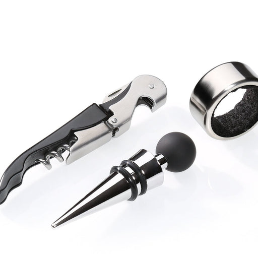 Cilio Bardolino Wine Set of 3 - Includes Bottle Opener and Bottle Stopper - Gourmet Gear