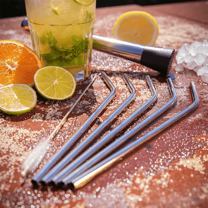 Cilio Drinking Straws Stainless Steel Curved - Gourmet Gear