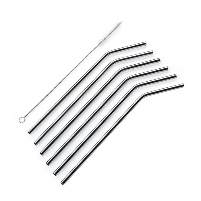 Cilio Drinking Straws Stainless Steel Curved - Gourmet Gear
