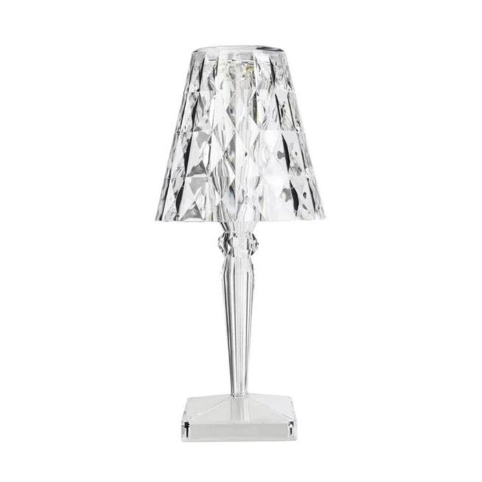 Cristallo Diamond Clear or Smoke Acrylic Rechargeable Table Lamp