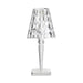 Cristallo Diamond Clear or Smoke Acrylic Rechargeable Table Lamp - Gourmet Gear