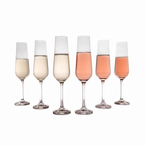 Crystalex Sandra Champagne Flute 200ml - Set of 6 - Gourmet Gear