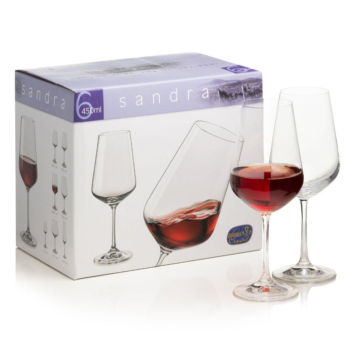 Crystalex Sandra Red Wine Glass 450ml – Set of 6 - Gourmet Gear