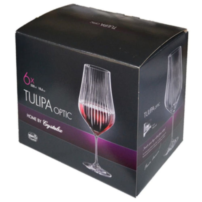 Crystalex Tulipa Crystal Wine Goblet 550ml Set of 6 - Gourmet Gear