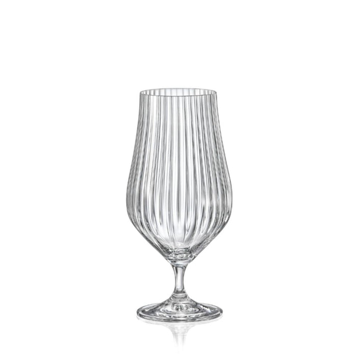 Crystalex Tulipa Optic Beer Glass 540ml Set of 6 - Gourmet Gear