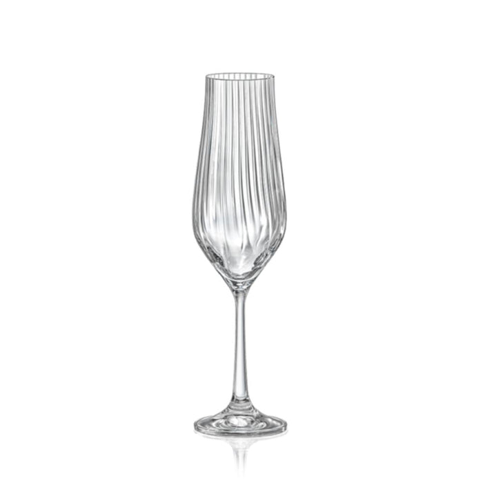 Crystalex Tulipa Optic Champagne Flute Set of 6 - Gourmet Gear