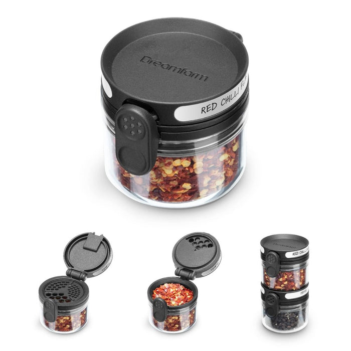 Dreamfarm Orlid Stackable Spice Jar - Black - Gourmet Gear