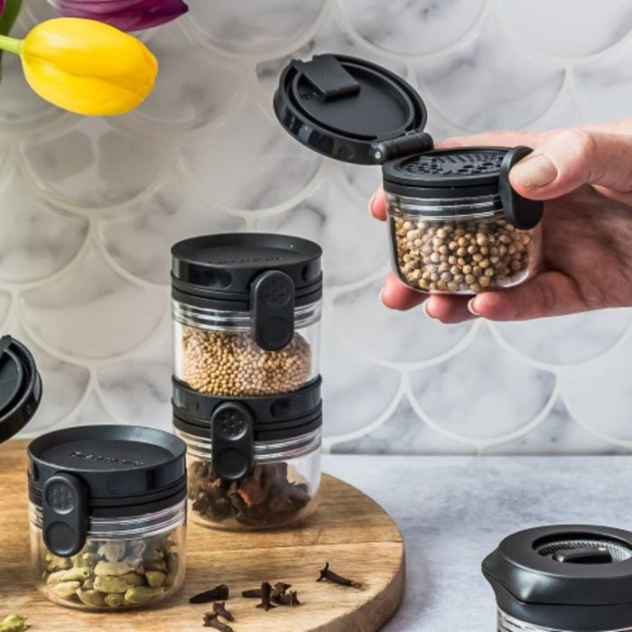 Dreamfarm Orlid Stackable Spice Jar - Black - Gourmet Gear