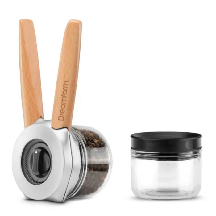 Dreamfarm Ortwo Spice/Pepper Mill + Extra Jar Set - Beechwood - Gourmet Gear