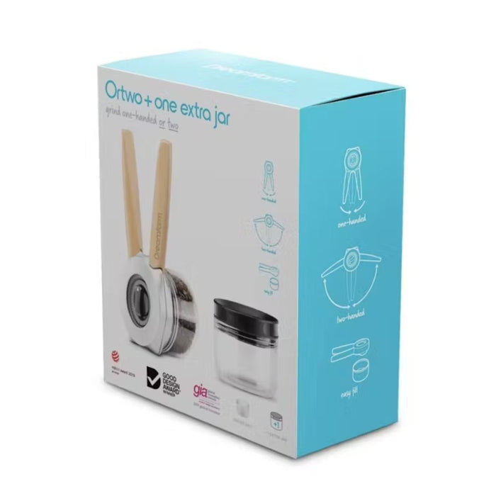 Dreamfarm Ortwo Spice/Pepper Mill + Extra Jar Set - Beechwood - Gourmet Gear
