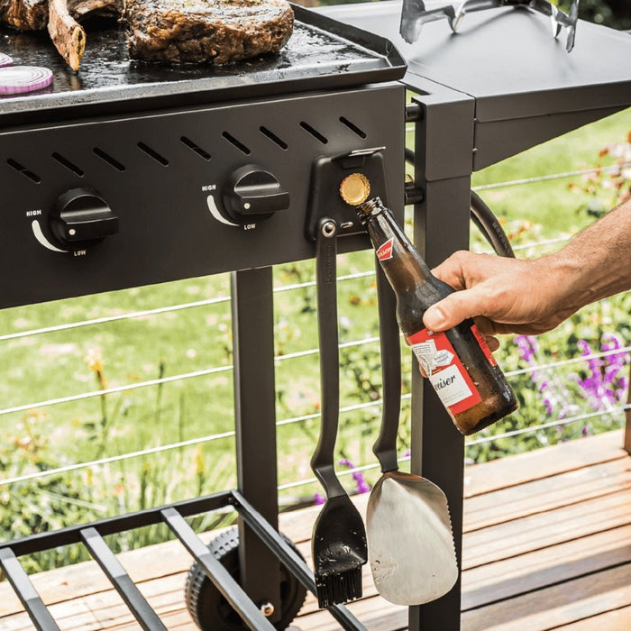 Dreamfarm Set of 3 BBQ Grill Tools - Silver & Black - Gourmet Gear