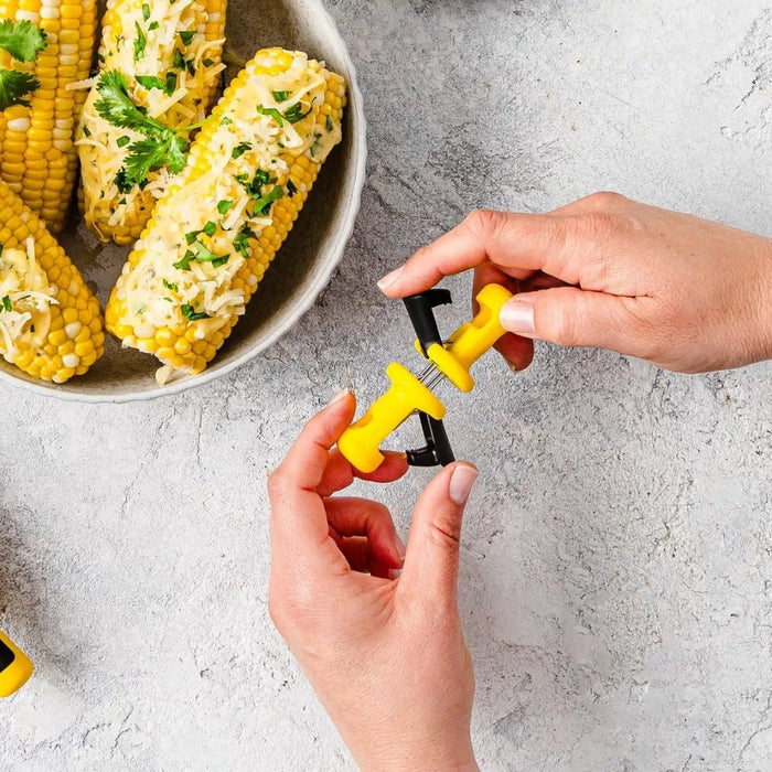 Dreamfarm Set of 4 Anchor Corn Lockorns - Yellow & Black - Gourmet Gear