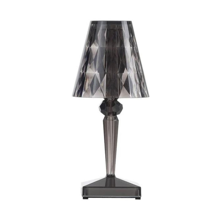 Dune Diamond Clear or Smoke Acrylic Rechargeable Table Lamp