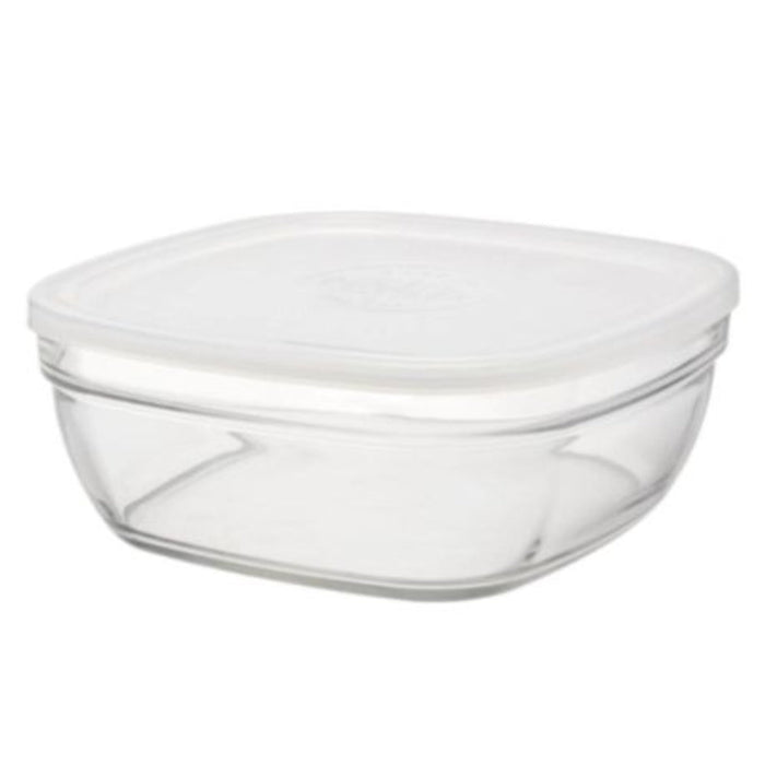 Duralex Freshbox Square Glass Container with Frosted Lid – 6 Sizes - Gourmet Gear