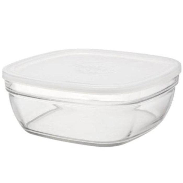Duralex Freshbox Square Glass Container with Frosted Lid – 6 Sizes - Gourmet Gear