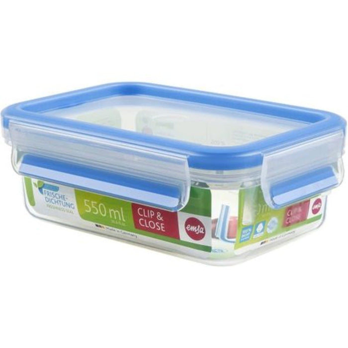 Emsa Clip & Close Food Container Rectangular - 550ml - Gourmet Gear
