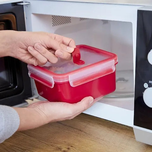 Emsa Clip & Micro Square Lunch Box with Practical Microwave Valve 1.3Lt - Gourmet Gear