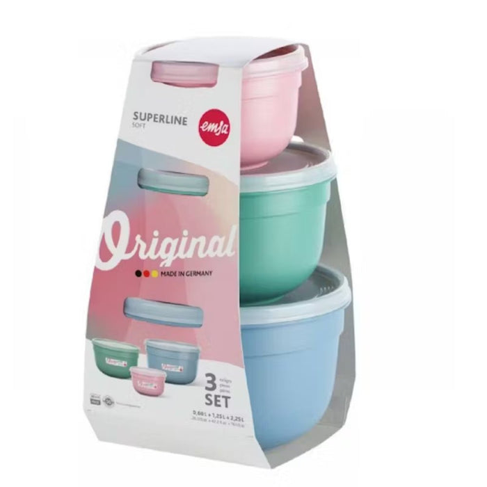 Emsa Superline Pastel Round Storage Set of 3 - Gourmet Gear