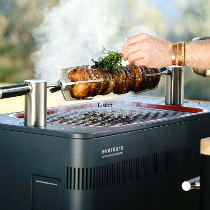 Everdure by Heston Blumenthal  Fusion Electric Ignition Charcoal Braai With Pedestal