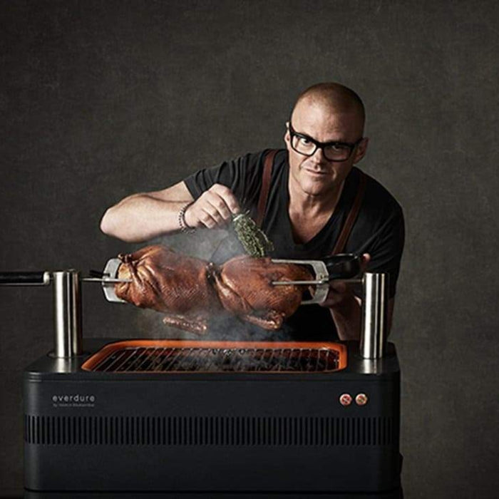 Everdure by Heston Blumenthal  Fusion Electric Ignition Charcoal Braai With Pedestal