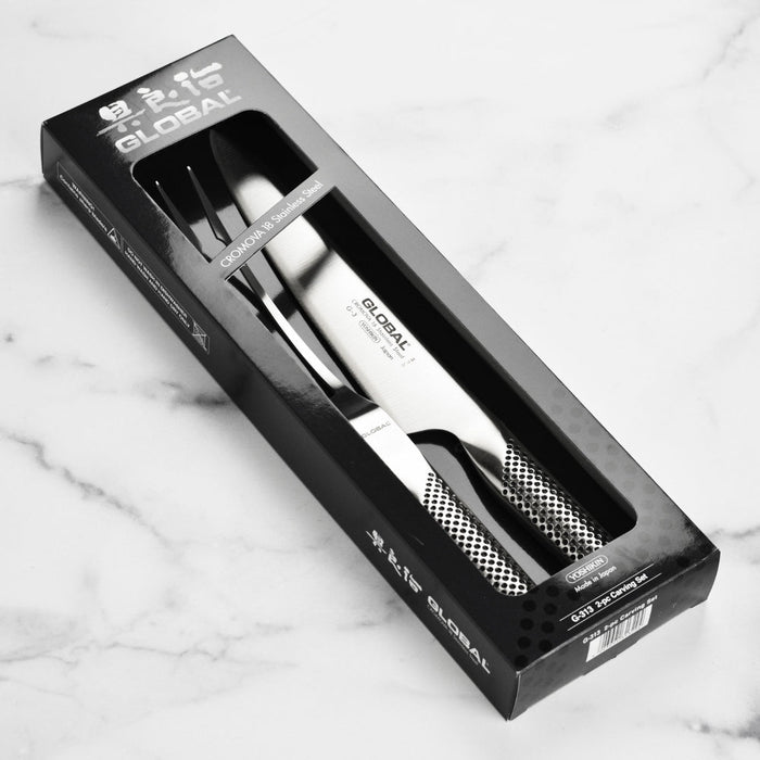 Global 2 - Piece Boxed Carving Knife & Fork Set - Gourmet Gear