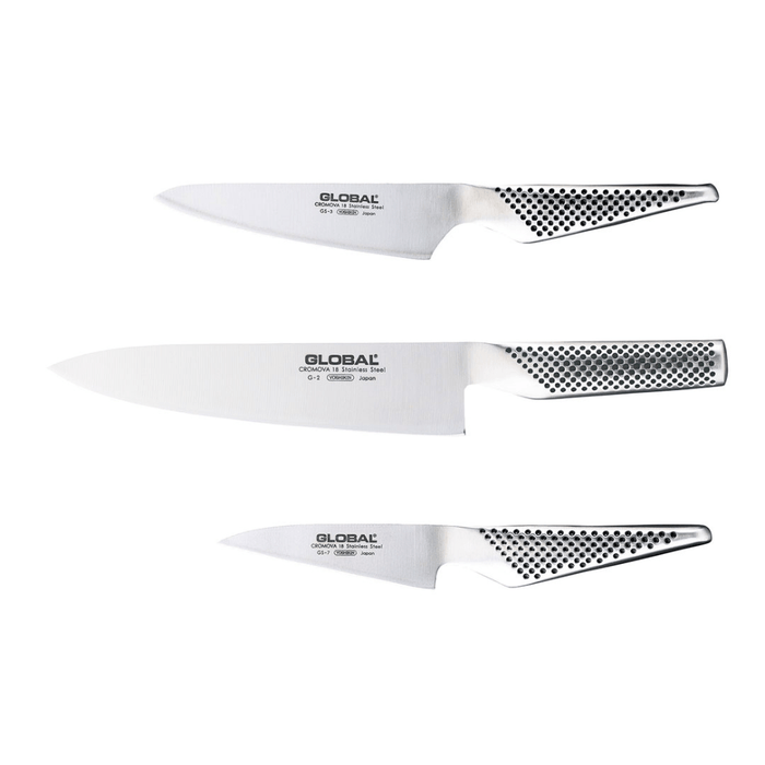 Global Boxed Knife Set - 3 - Piece (G - 2, GS - 3, GS - 7) - Gourmet Gear