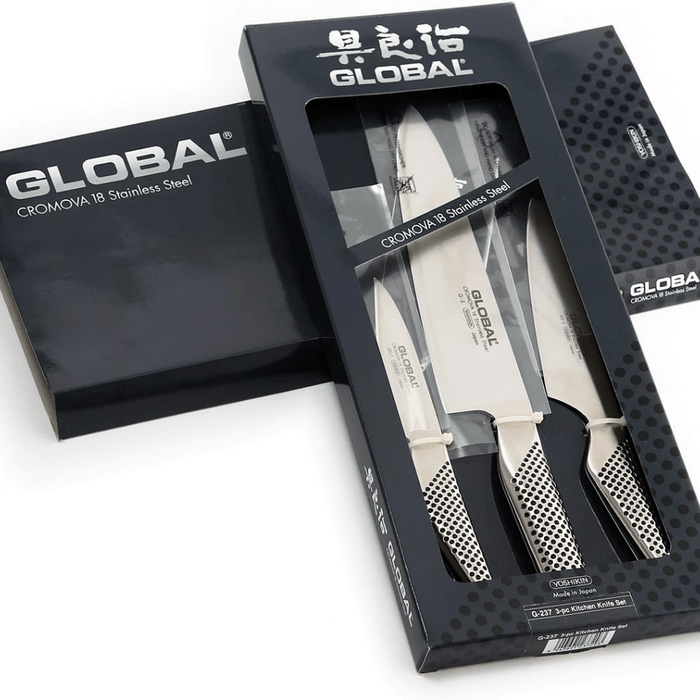 Global Boxed Knife Set - 3 - Piece (G - 2, GS - 3, GS - 7) - Gourmet Gear