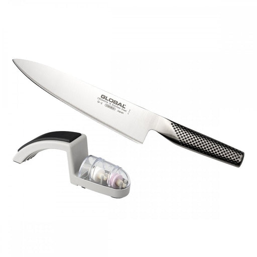 Global Chef's Knife with MinoSharp Sharpener - Knife Set - Gourmet Gear
