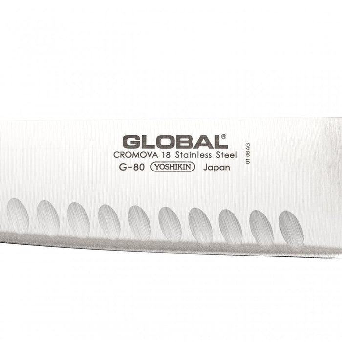 Global G - 80 Santoku Knife Fluted 18cm - Gourmet Gear