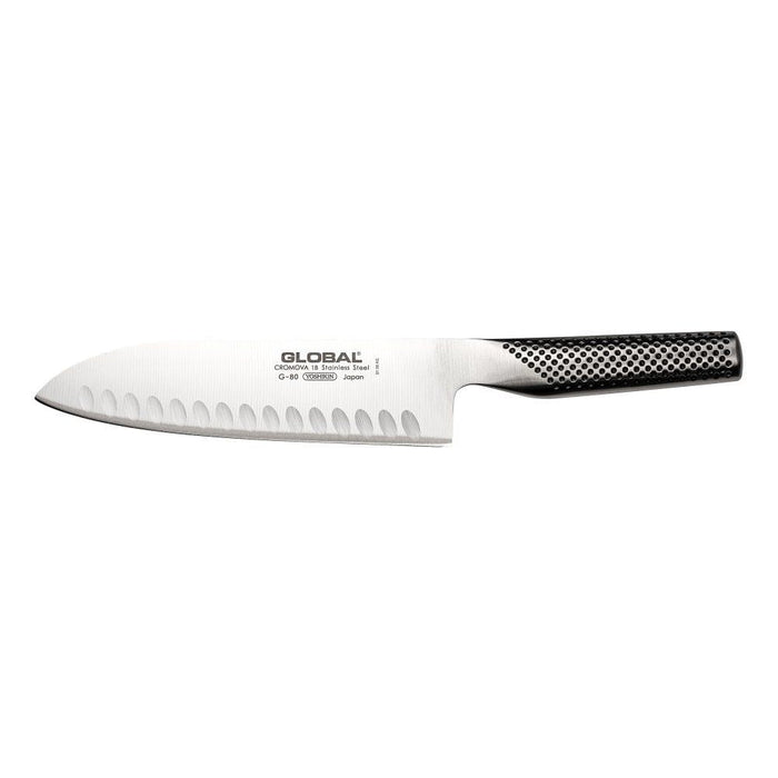 Global G - 80 Santoku Knife Fluted 18cm - Gourmet Gear