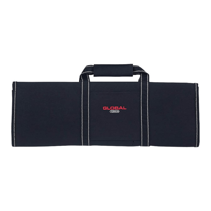 Global G668/15 Knife Roll with Velcro Straps - 15 Pockets - Gourmet Gear