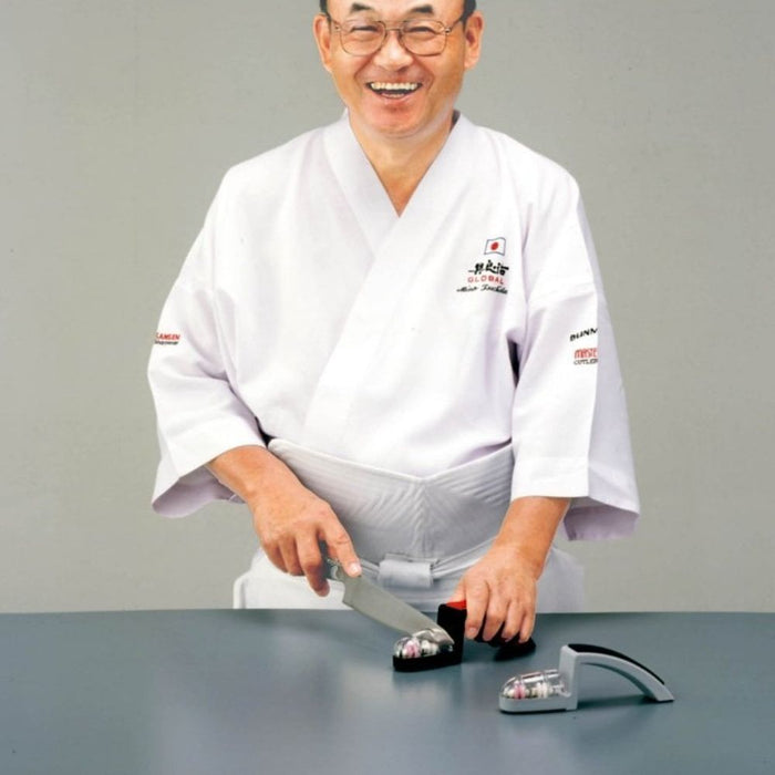 Global MinoSharp Ceramic Water Sharpener Black & Gray - Gourmet Gear