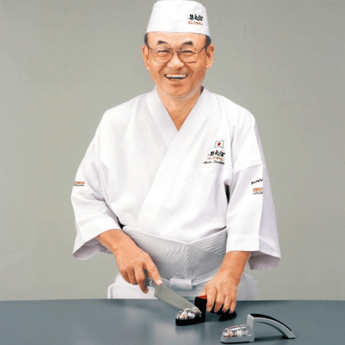 Global MinoSharp Ceramic Water Sharpener Black & Red - Gourmet Gear