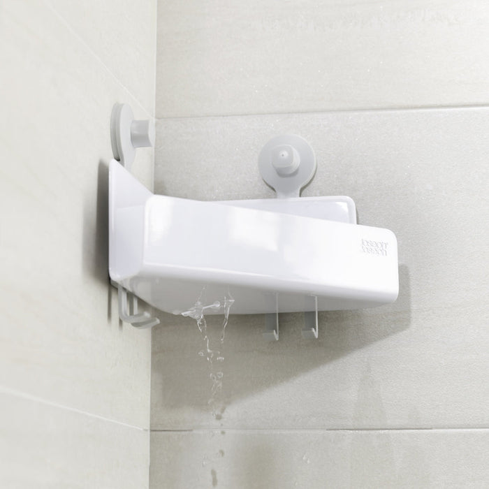 Joseph Joseph EasyStore™ Corner Shower Shelf with Removable Mirror – White - Gourmet Gear