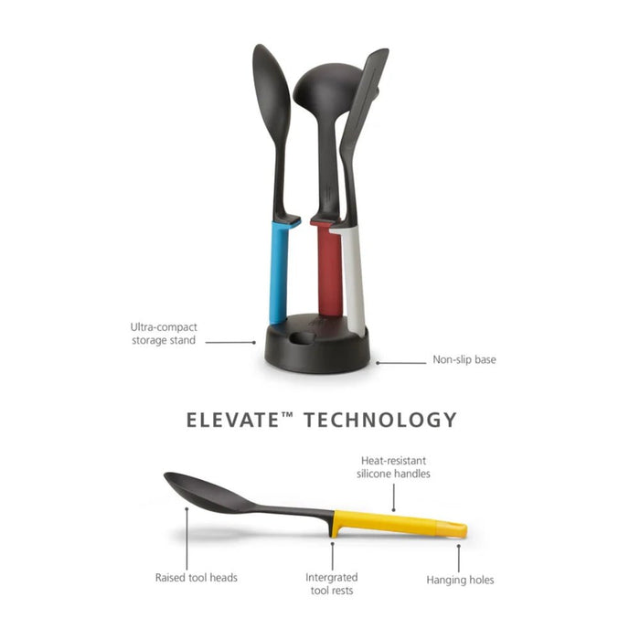 Joseph Joseph Elevate™ Slim 4 - Piece Utensil Set with Storage Stand - Gourmet Gear