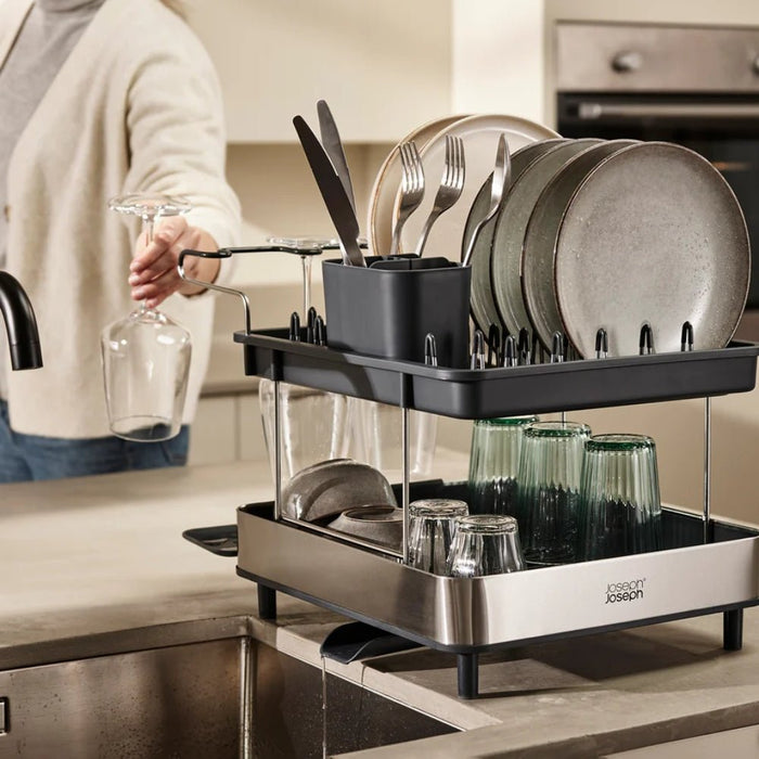 Joseph Joseph Excel™ Steel 2 - Tier Dish Rack - Gourmet Gear