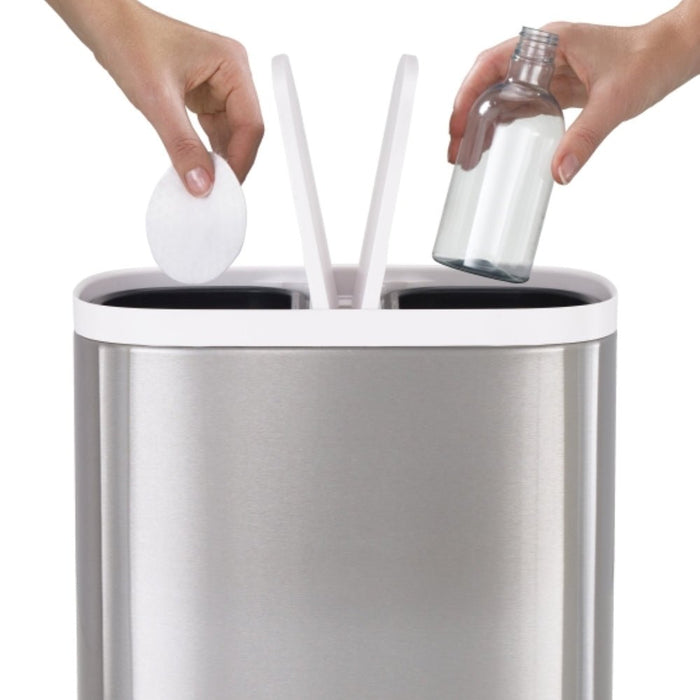 Joseph Joseph Split™ 6L Stainless - Steel Waste & Recycling Bin - Gourmet Gear