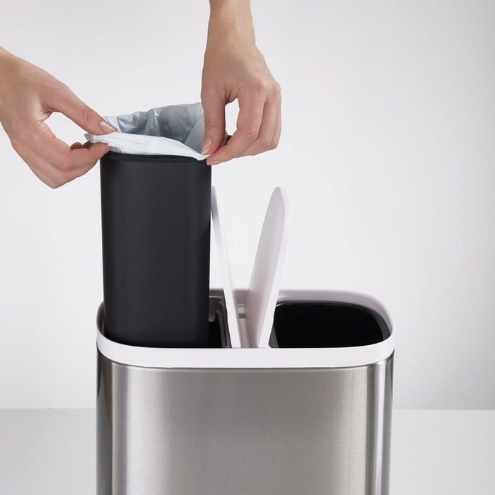 Joseph Joseph Split™ 6L Stainless - Steel Waste & Recycling Bin - Gourmet Gear