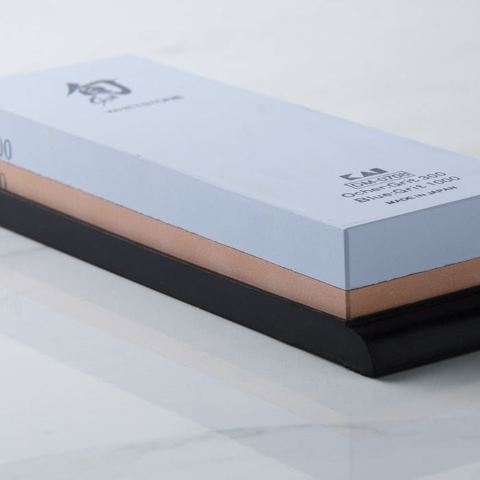 Kai Shun Combination Whetstone 300/1000 Grain and Holder - Gourmet Gear