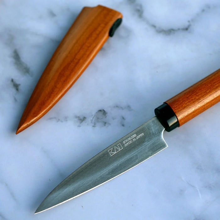 Kai Shun Fruit Knife with Wooden Sheath 12cm - Gourmet Gear
