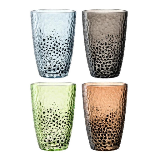 Leonardo Matera Drinking Glass 340ml Set of 4 - Assorted Colours - Gourmet Gear