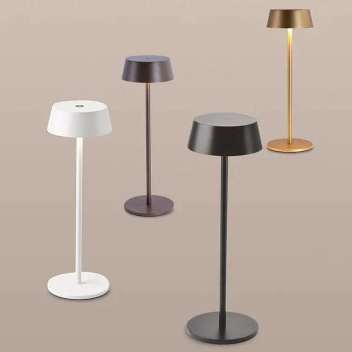 Lola Smooth Shade Gold | Black | White | Coffee Rechargeable Table Lamp - Gourmet Gear