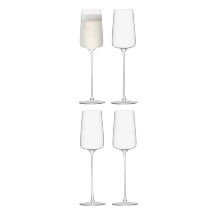LSA International Metropolitan Champagne Flutes, Set of 4 - Gourmet Gear