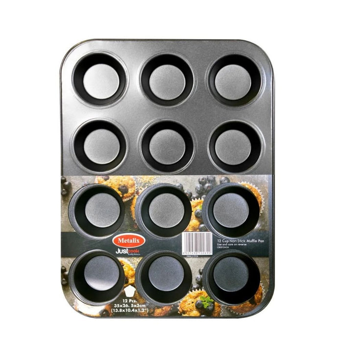Metalix Non - Stick 12 Cup Muffin Pan - Gourmet Gear