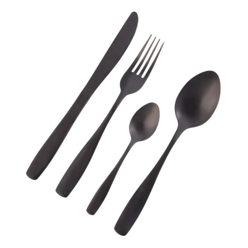 Nicolson Russell Bella Casa Matte Black Cutlery Set - 4 pcs - Gourmet Gear