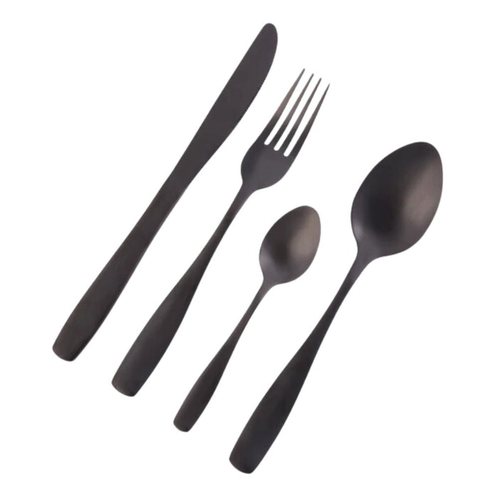 Nicolson Russell Bella Casa Matte Black Cutlery Set - 4 pcs - Gourmet Gear