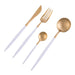 Nicolson Russell Dubai Gold and White Titanium Cutlery Set - 16 pcs - Gourmet Gear
