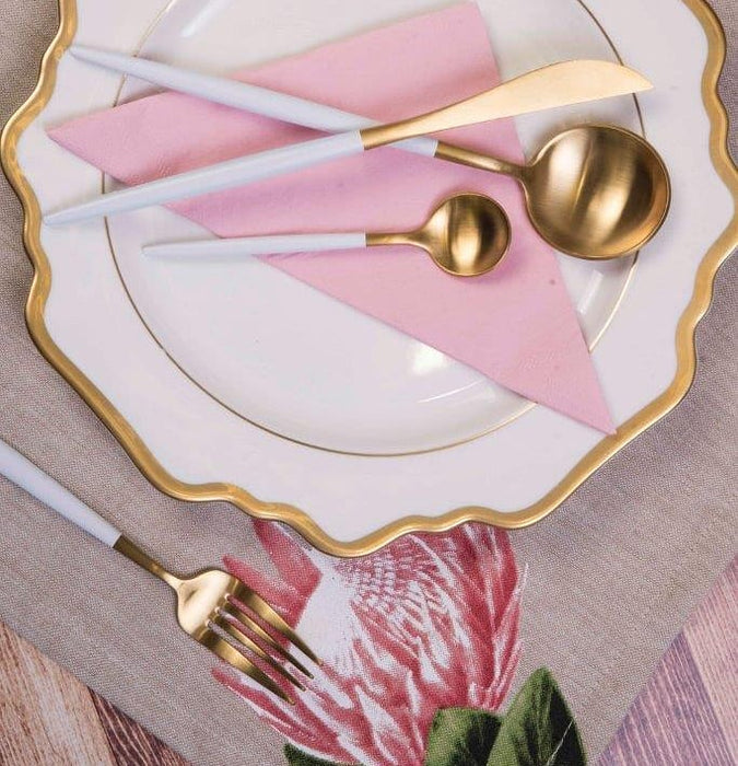 Nicolson Russell Dubai Gold and White Titanium Cutlery Set - 16 pcs - Gourmet Gear