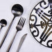 Nicolson Russell Dubai Matte Black Titanium Cutlery Set - 16 pcs - Gourmet Gear