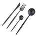 Nicolson Russell Dubai Matte Black Titanium Cutlery Set - 16 pcs - Gourmet Gear